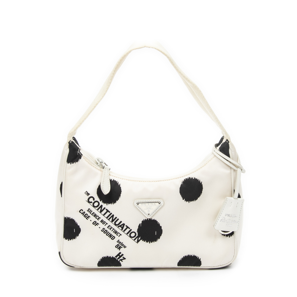 Prada Polka Dot Re-Edition Mini Zip Hobo